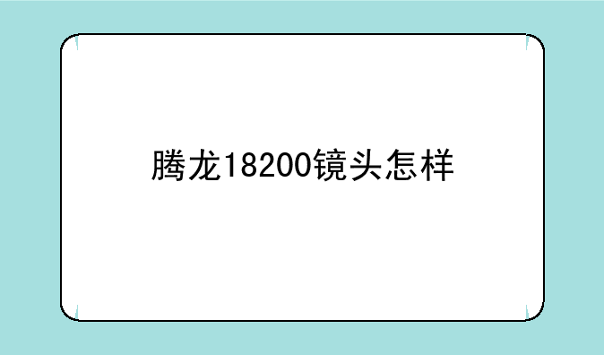 腾龙18200镜头怎样