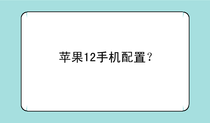 苹果12手机配置？