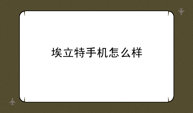 埃立特手机怎么样