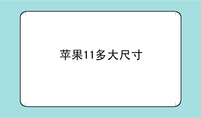苹果11多大尺寸