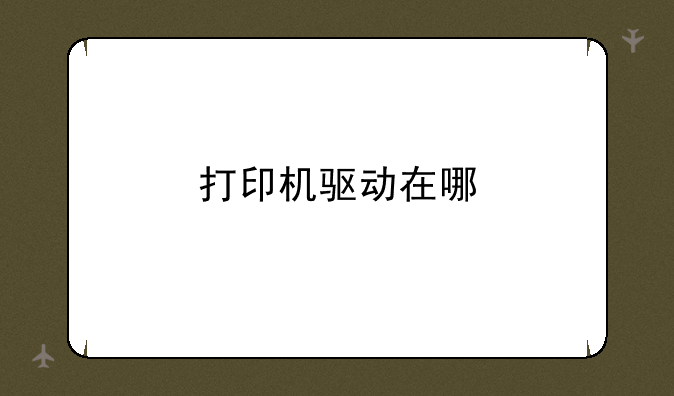 打印机驱动在哪