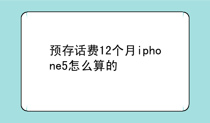 预存话费12个月iphone5怎么算的