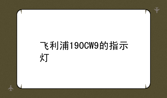 飞利浦190CW9的指示灯