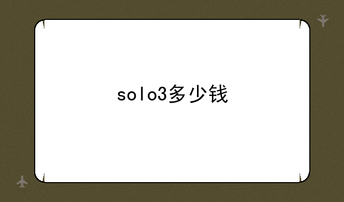 solo3多少钱