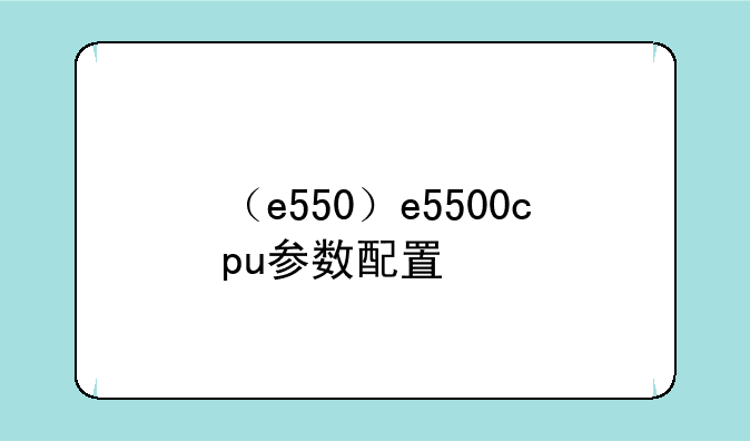 （e550）e5500cpu参数配置
