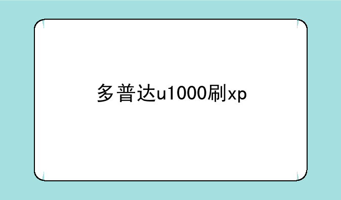 多普达u1000刷xp