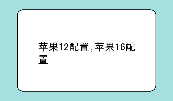 苹果12配置;苹果16配置