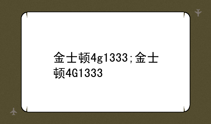 金士顿4g1333;金士顿4G1333