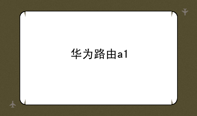 华为路由a1