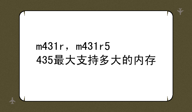 m431r，m431r5435最大支持多大的内存